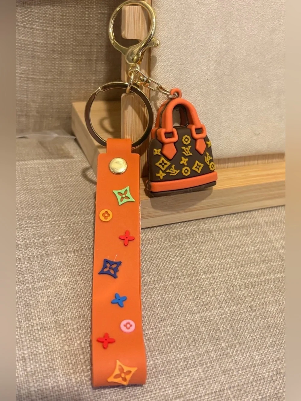 NEW LV Handbag Keychain - Bag Charm with Wristlet Strap